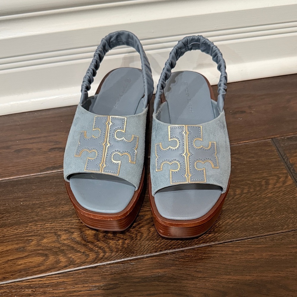 Tory Burch Ines Suede Platform Slingback Sandals - Picture 2 of 7
